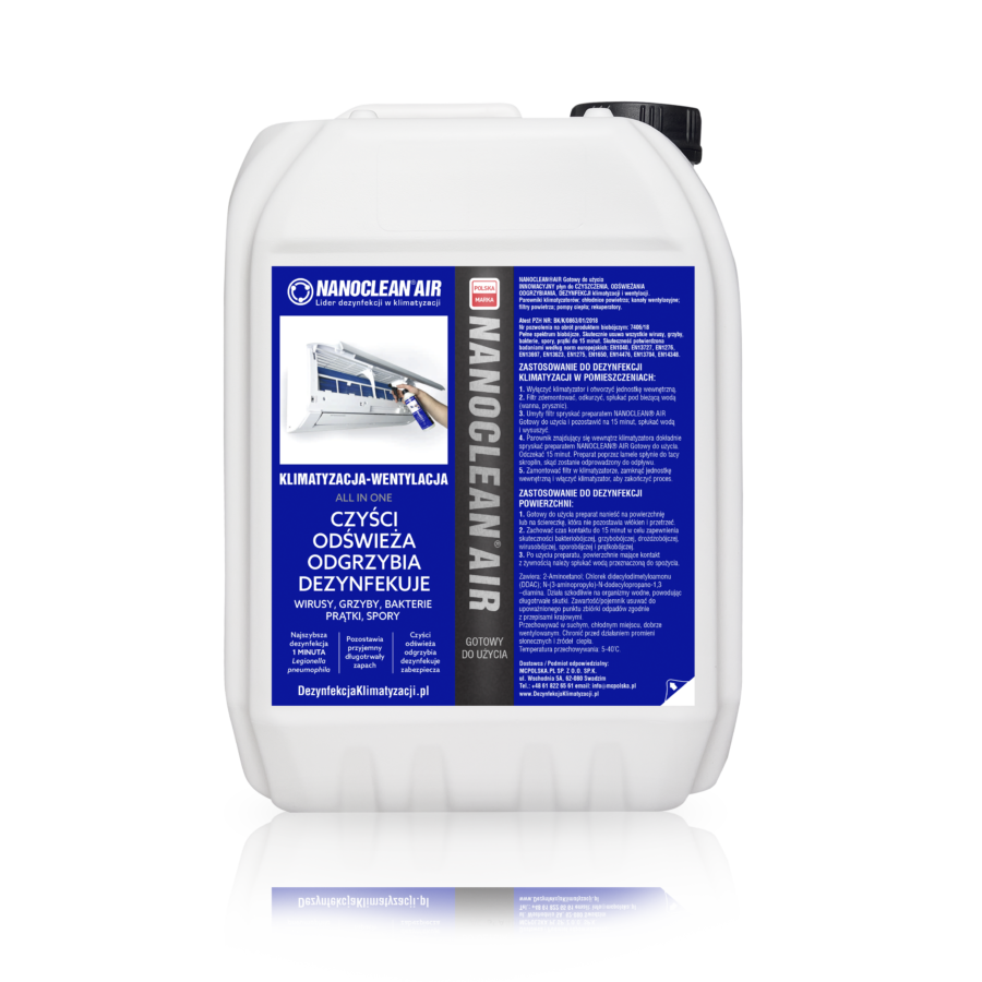 NANOCLEAN® AIR Ready to use 20l, pentru curățare, reîmprospătare, dezinfumigare și dezinfectare